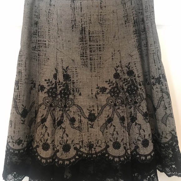 Cynthia Steffe Embroidered Skirt with Lace Trim - Picture 3 of 5